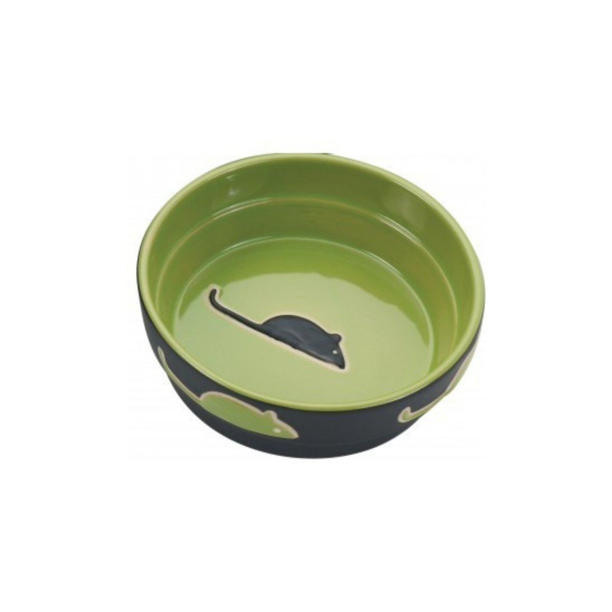 Spot 5" Cat, Green Fresco Stoneware - Pets Perfect