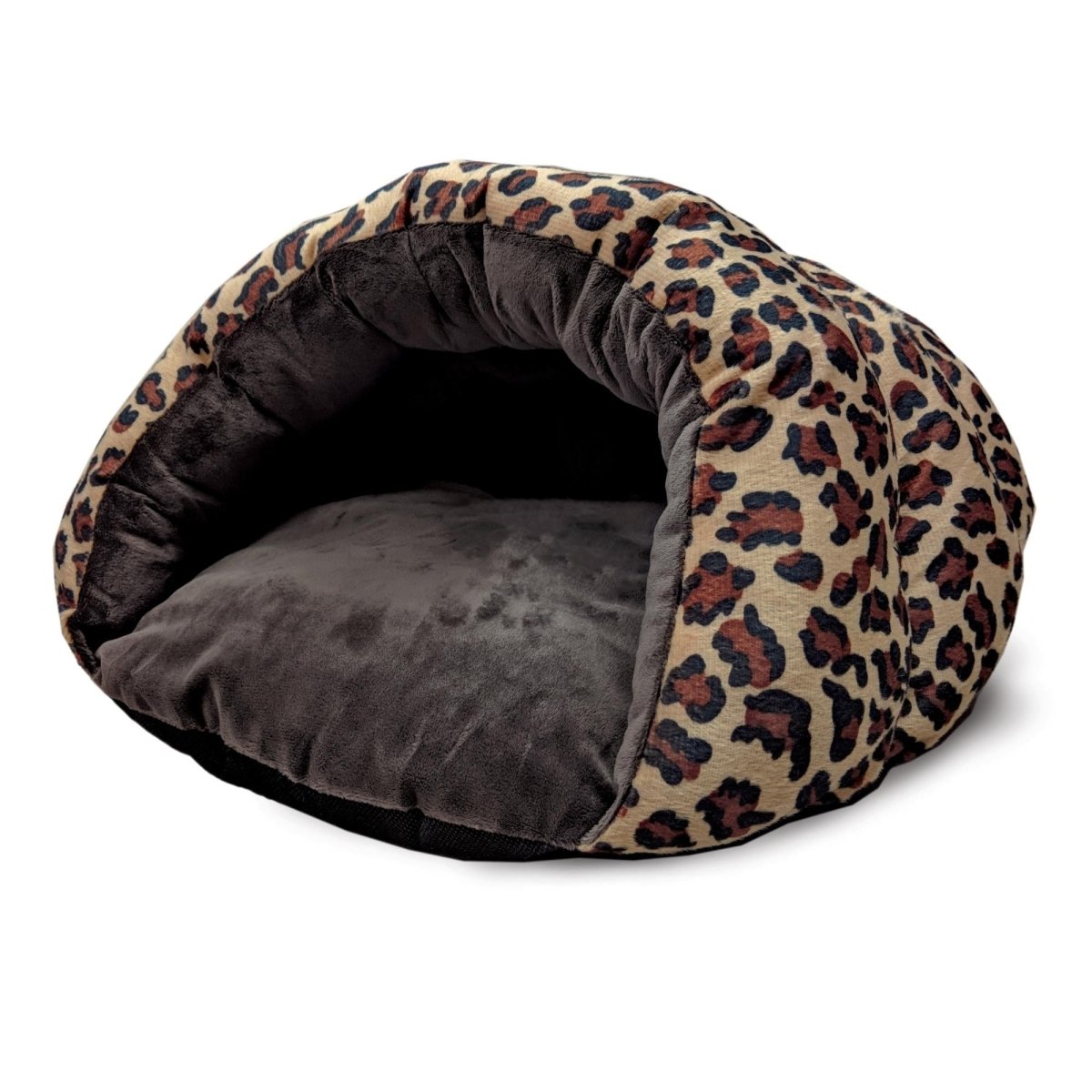 Ethical Pet Sleep Zone Cheetah Cuddle Cave 22? Chocolate - Pets Perfect