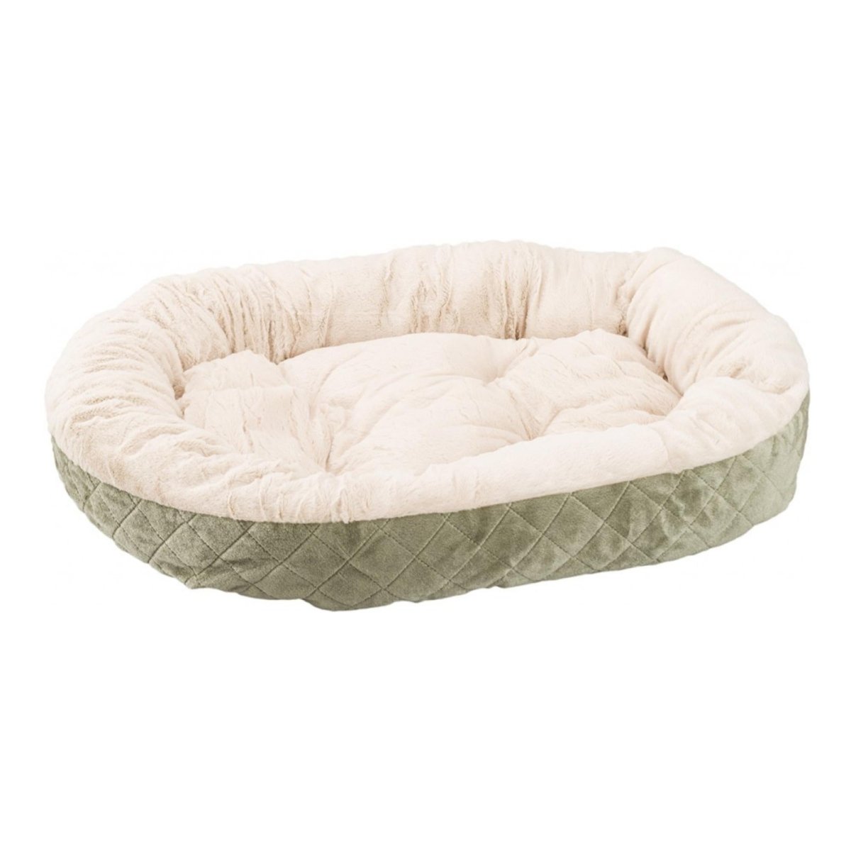 Ethical Pet Sleep Zone Quilted Oval Cuddler 26" Sage - Pets Perfect