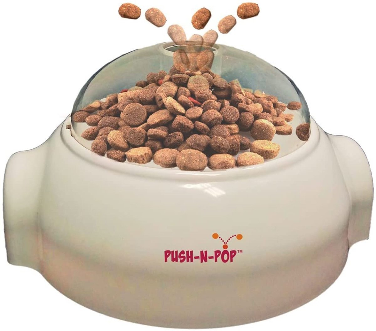Spot Treat Dispenser Cat Toy Push - n - Pop White - Pets Perfect