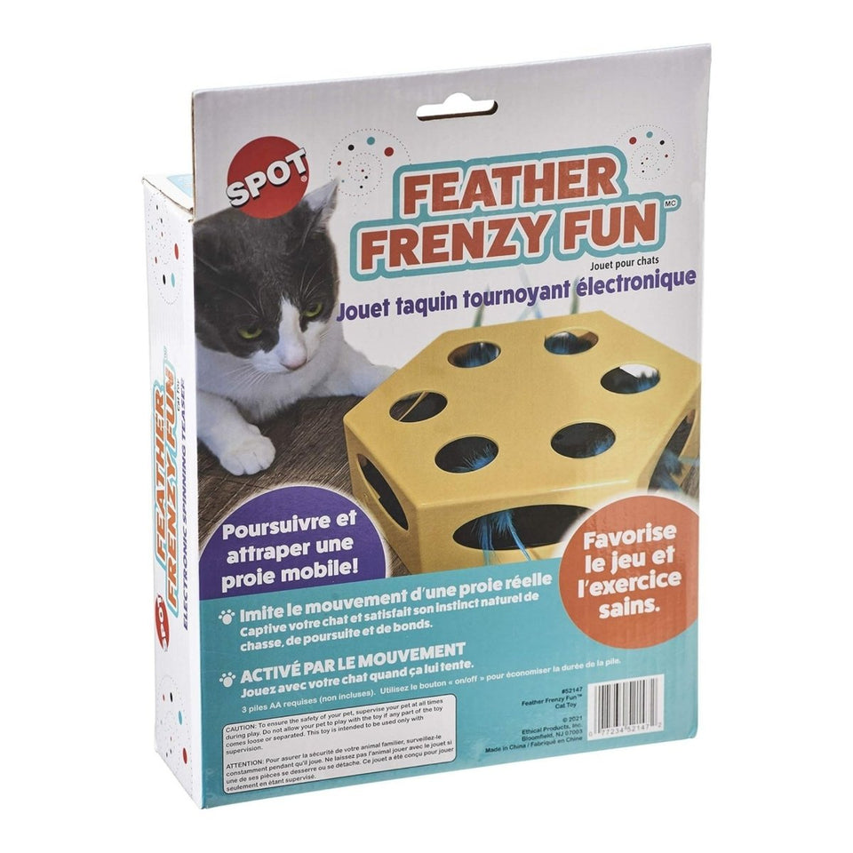 Spot Feather Frenzy Fun Cat Toy Yellow 8.5 in, view 2