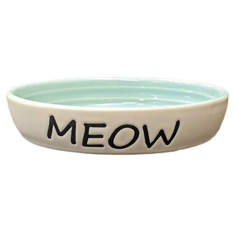Spot Meow Oval Cat Bowl, Green, 6 in