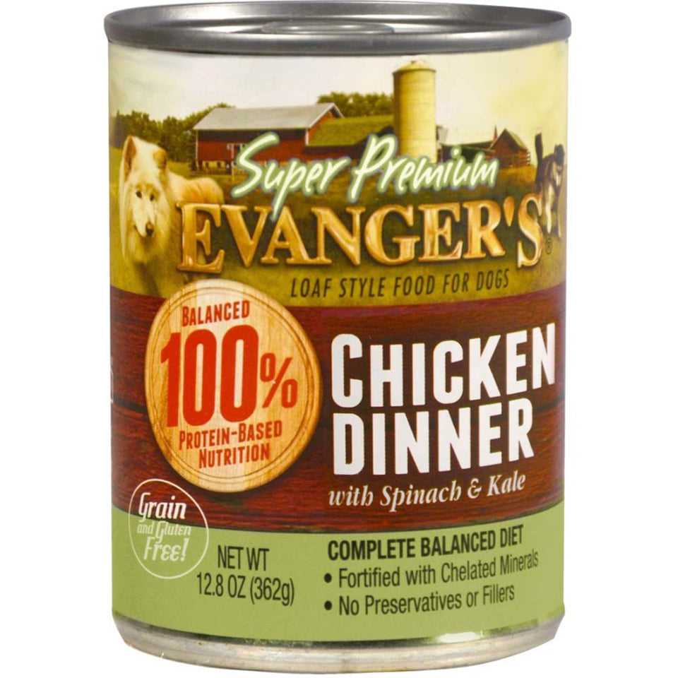 Evanger's Super Premium Wet Dog Food Chicken, 12.8 oz each, Case of 12