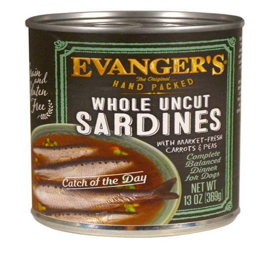 Evanger's Hand Packed Wet Dog Food Whole Uncut Sardines 12oz 12pk