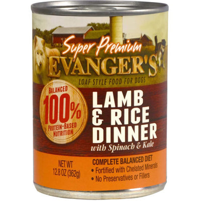 Evanger's Super Premium Wet Dog Food Lamb & Rice, 12.8 oz each, Case of 12