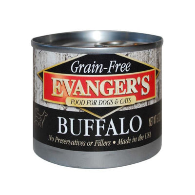 Evanger's Grain-Free Wet Dog & Cat Wet Dog Food Buffalo, 6 oz 24 ct
