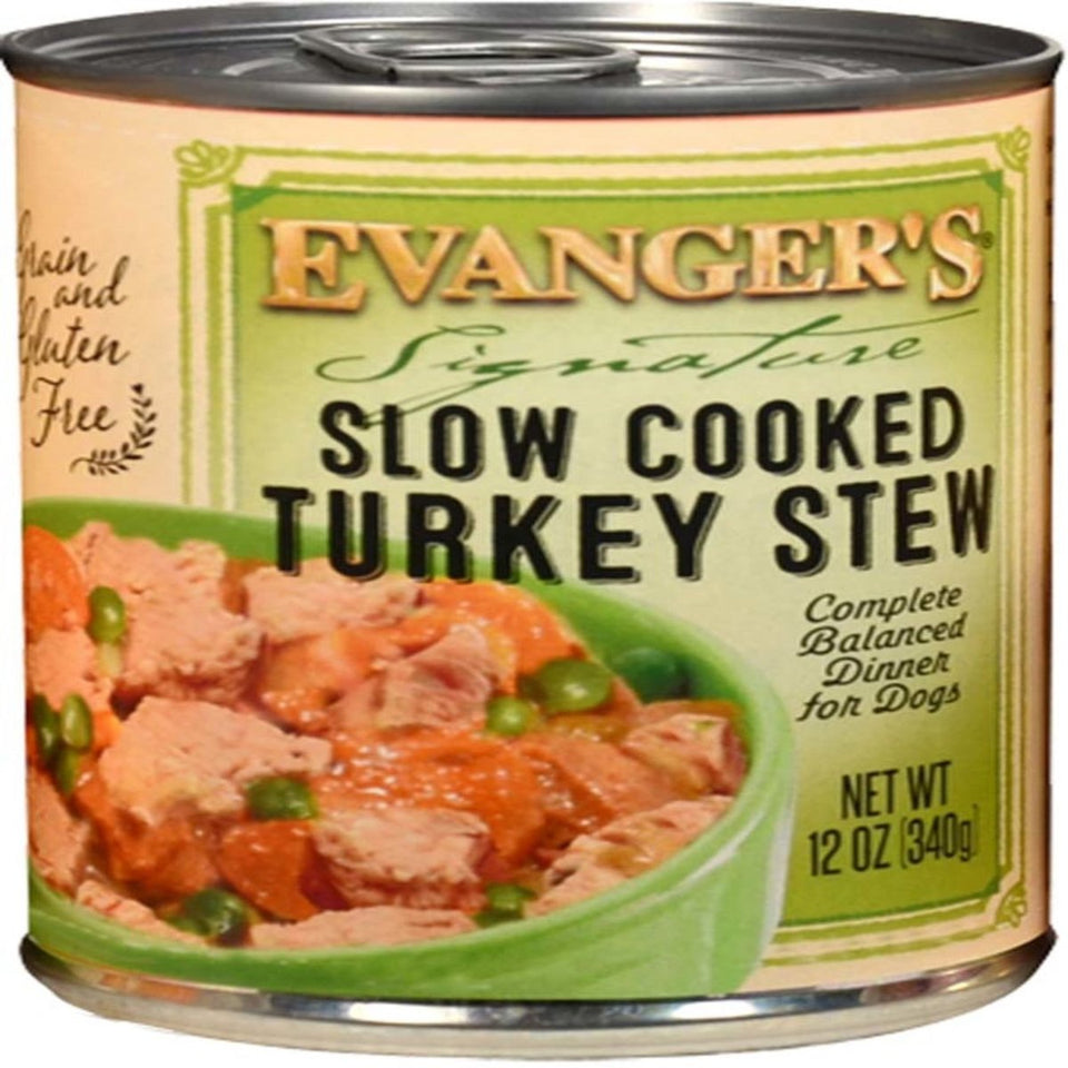 Evanger's Signature Series Wet Dog Food Slow Cooked Turkey Stew 12 oz