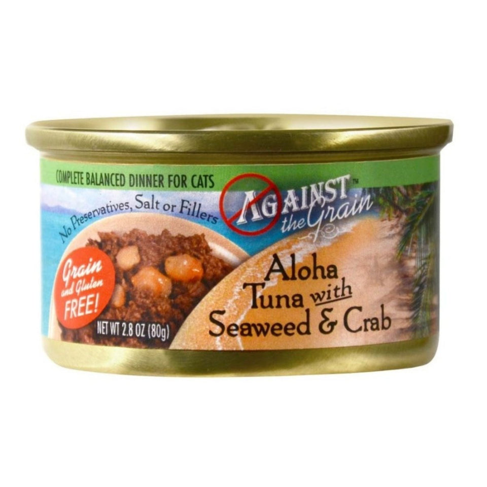 Against the Grain Aloha Tuna With Seaweed & Crab Dinner Wet Cat Food 2.8 oz. 24 ct - Pets Perfect