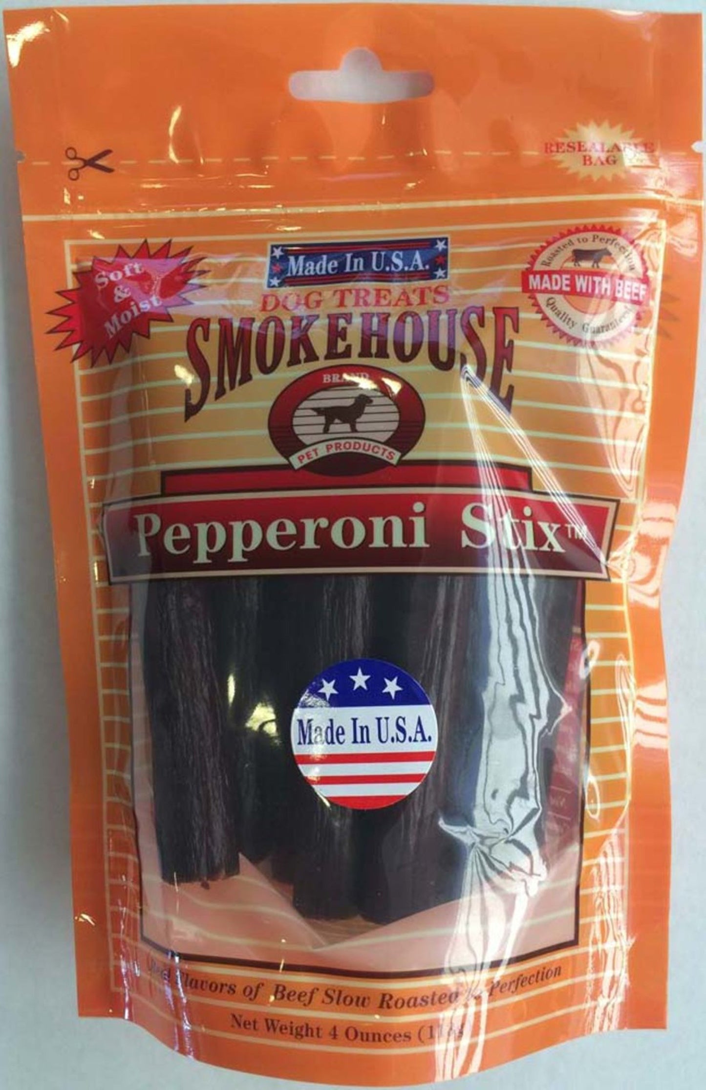 Smokehouse USA Made Pepperoni Stix Dog Treats, 4 oz