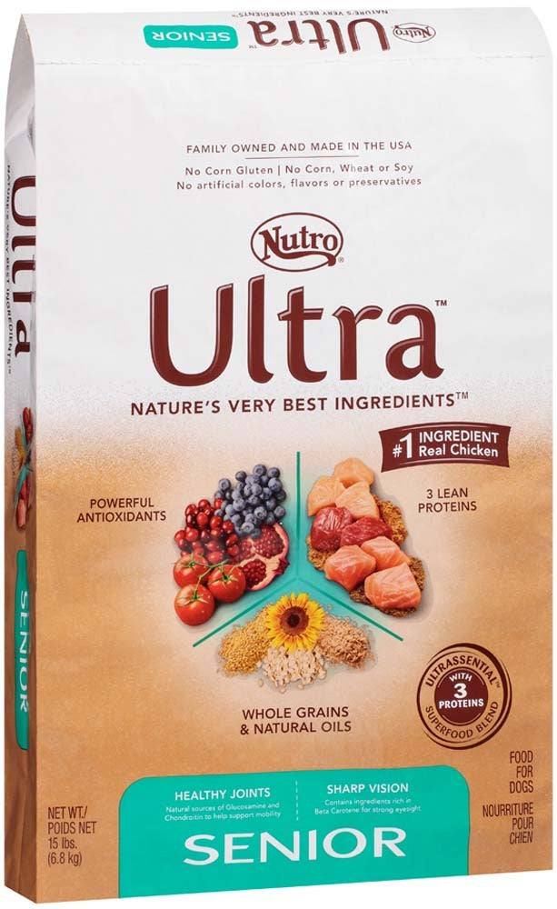 Nutro Ultra High Protein Senior Dry Dog Food Trio of Proteins from