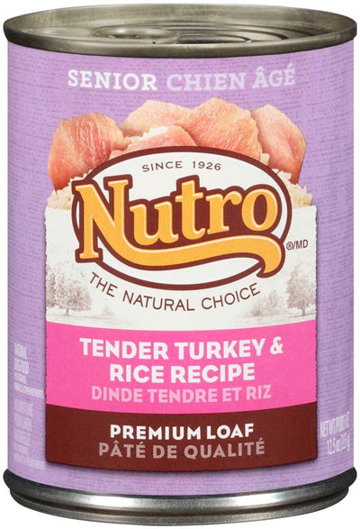 Nutro Products Premium Loaf Adult Wet Dog Food Turkey, Sweet Potato & Green Bean, 12.5 oz each, Case of 12