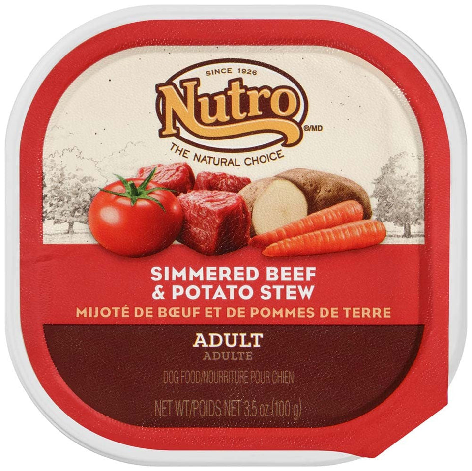 Nutro Products Grain-Free Cuts in Gravy Adult Wet Dog Food Beef & Potato Stew, 3.5 oz each, Case of 24