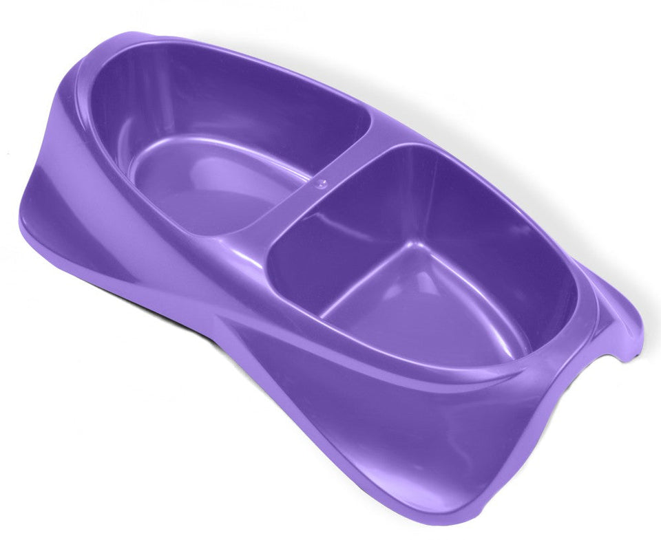 Van Ness Plastics Lightweight Double Dish Assorted 1ea/LG - Dog Bowls and Dishes