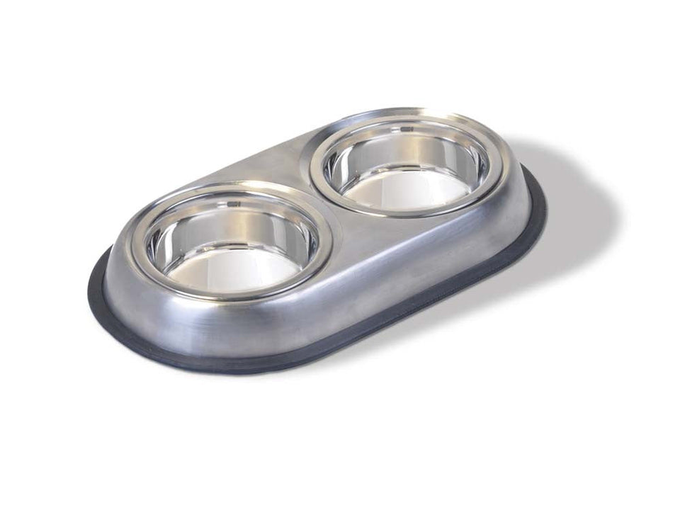Van Ness Plastics Heavyweight Stainless Steel Double Dish, Silver Small, 16 oz