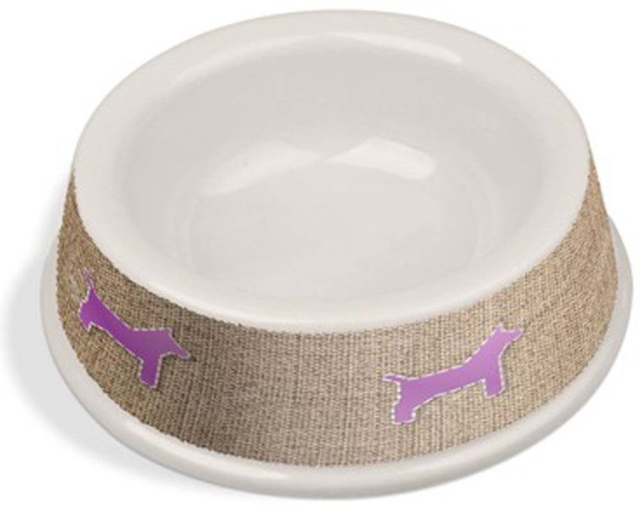 Van Ness Plastics Bamboo Decorated Non-Tip / Non-Skid Dog Bowl Assorted 25 Oz