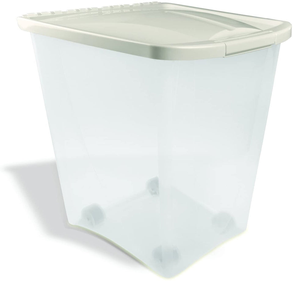 Van Ness Pet Food Container/Dispenser, White & Clear, 50 lb