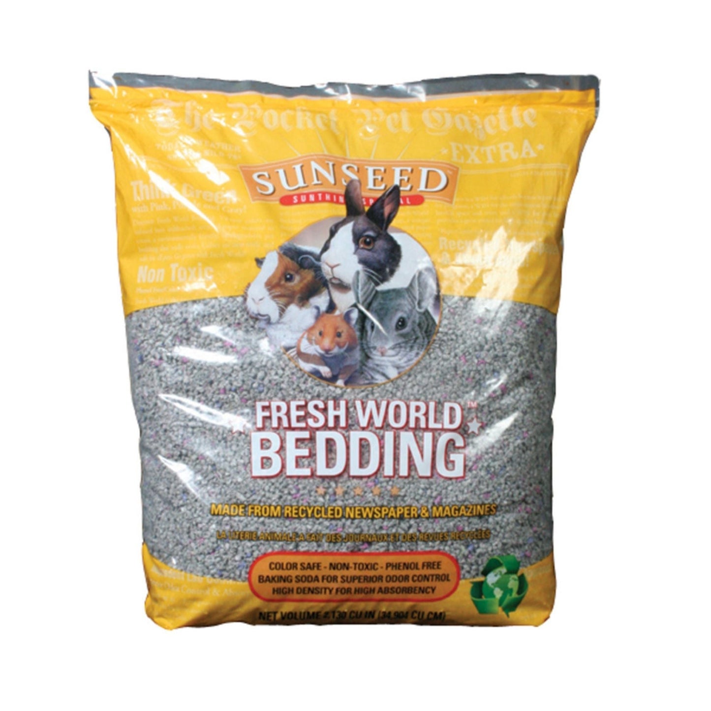 Sun Seed Fresh World Bedding for Small Animals Grey, 1ea/2130 cu in.