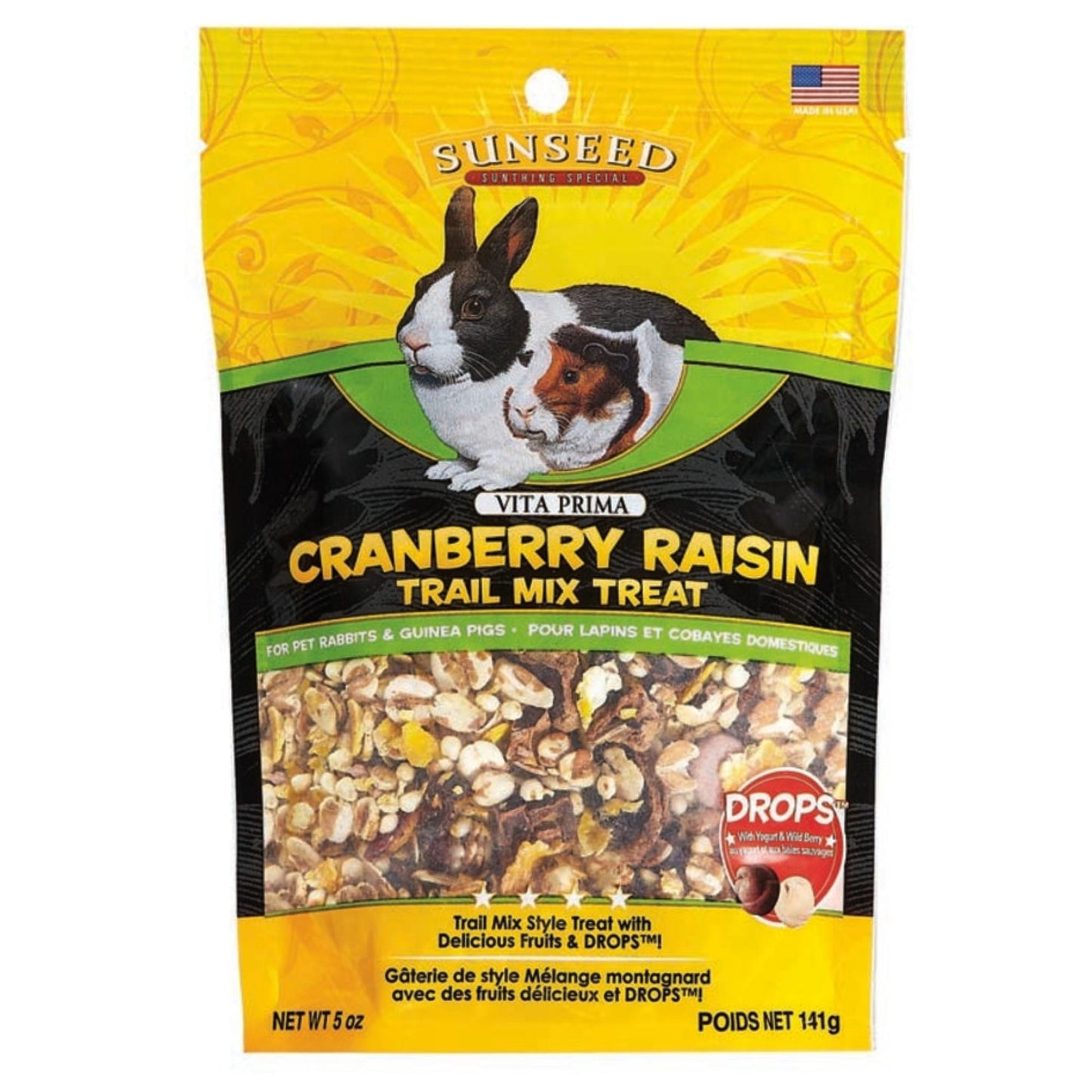 Sun Seed Vita Prima Trail Mix Treat for Rabbits & Guinea Pigs Cranberry Raisin, 1ea/5oz.