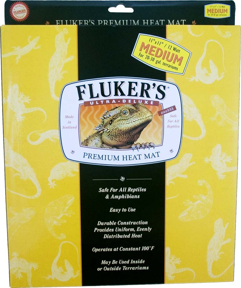 Fluker's Ultra-Deluxe Premium Heat Mat for Reptiles, 11 in x 11 in, Medium
