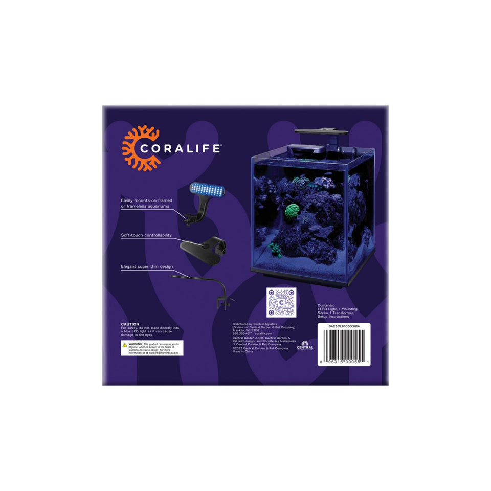 Coralife Clip-On Marine Aquarium LED Light Fixture 1ea