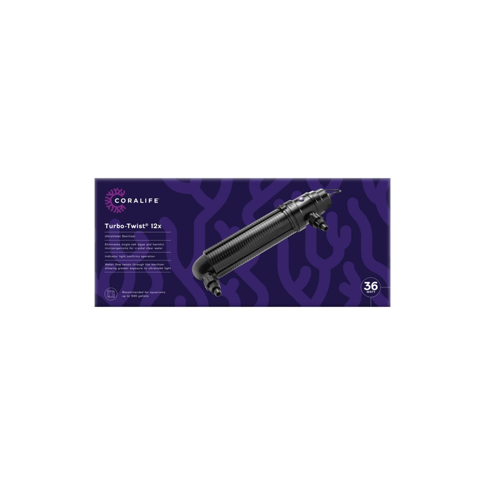 Coralife Turbo-Twist UV Sterilizer 1ea/12X, 36 W, Up To 500 gal