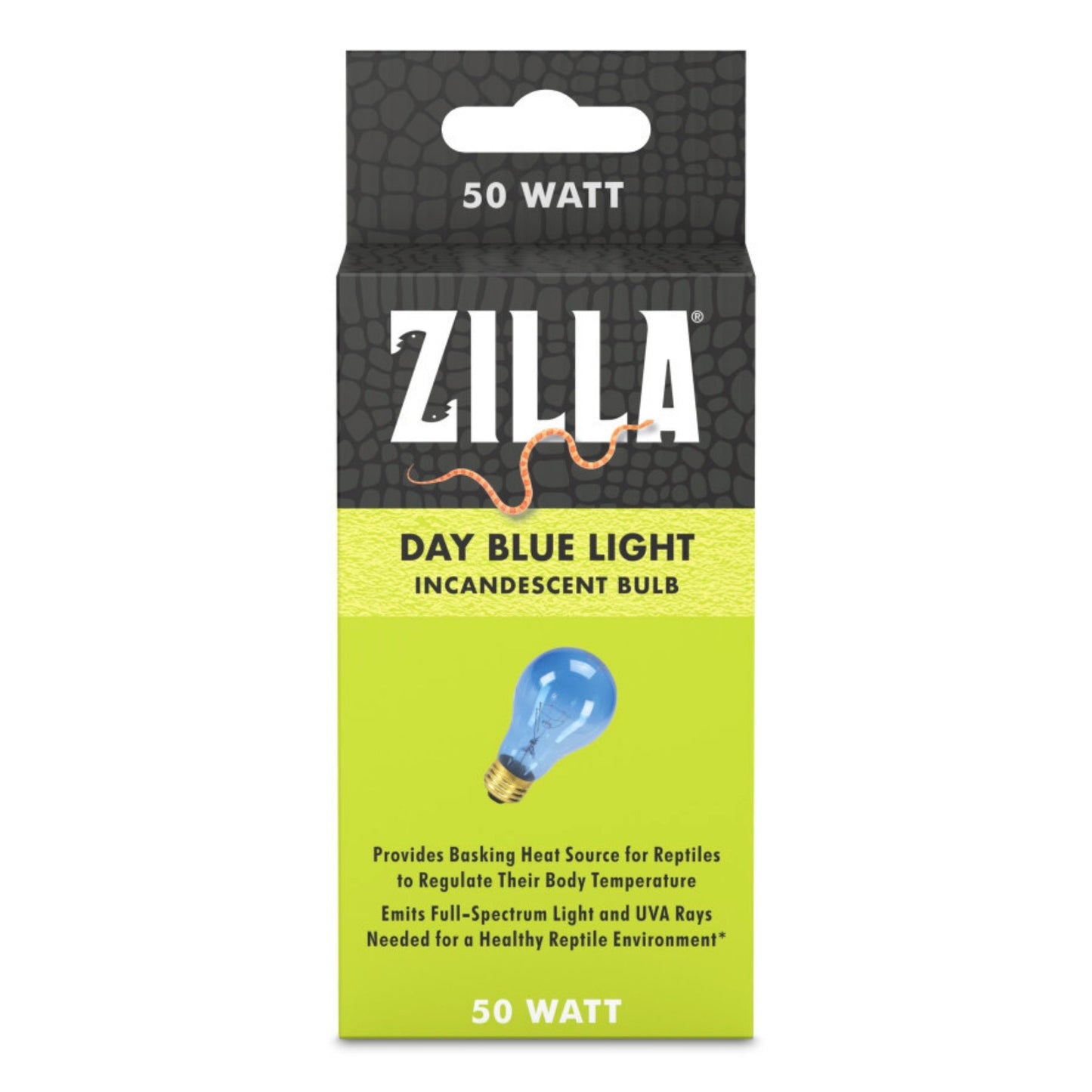 Zilla Incandescent Day Blue Bulb 50W Full-Spectrum Reptile Terrarium Light