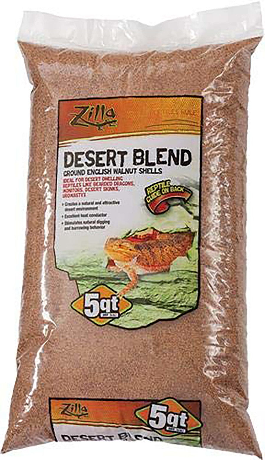 Zilla Desert Blend Ground English Walnut Shells Substrate, 5 qt