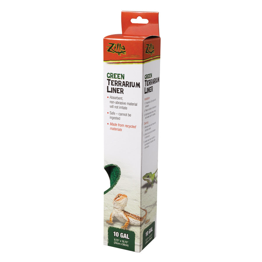 Zilla Reptile Terrarium Liner, Green, 10/20X gal