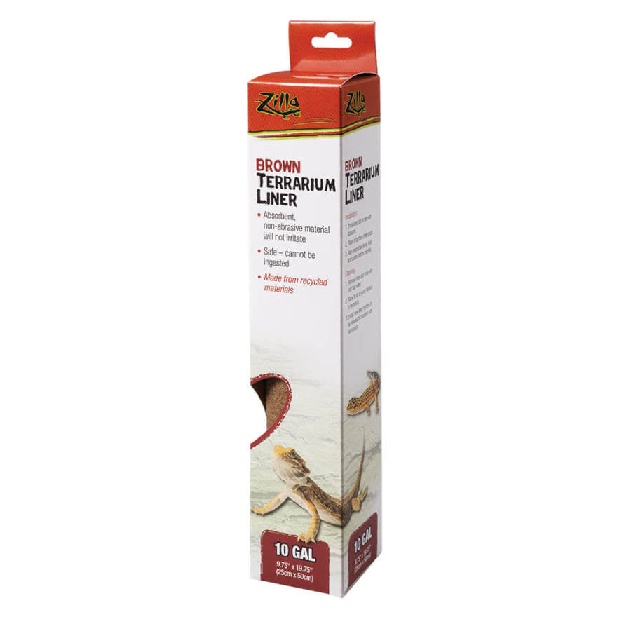 Zilla Reptile Terrarium Liner, Brown, 10/20X gal