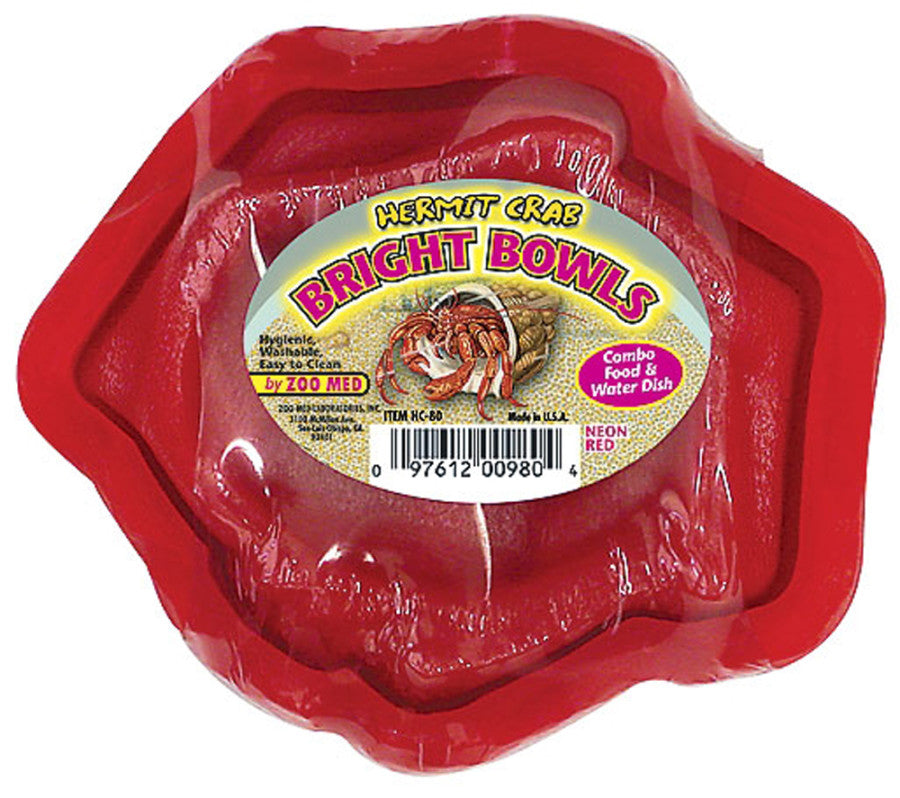 Zoo Med Hermit Crab Bright Bowl - Neon Red, 1 Set
