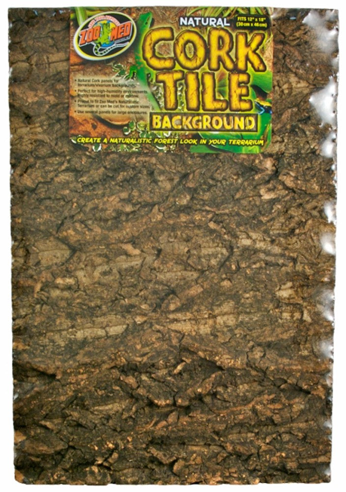 Zoo Med Natural Cork Tile Background, Brown, 12 in x 18 in, Medium