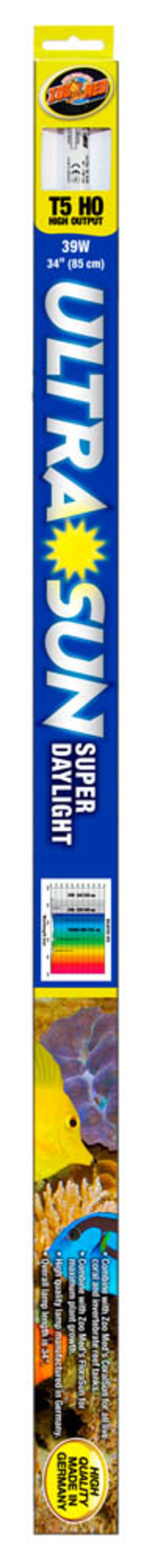 Zoo Med Ultra Sun Super Daylight T5 HO Lamp, White, 34 in