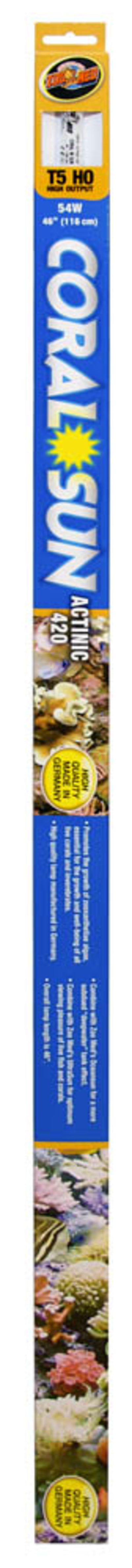 Zoo Med Coral Sun Actinic 420 T5 HO Lamp, Blue, 46 in