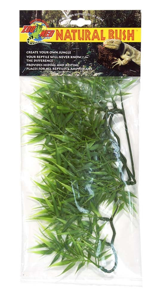 Packaged Zoo Med Natural Bush Madagascar Bamboo Plants with a lizard on the label.