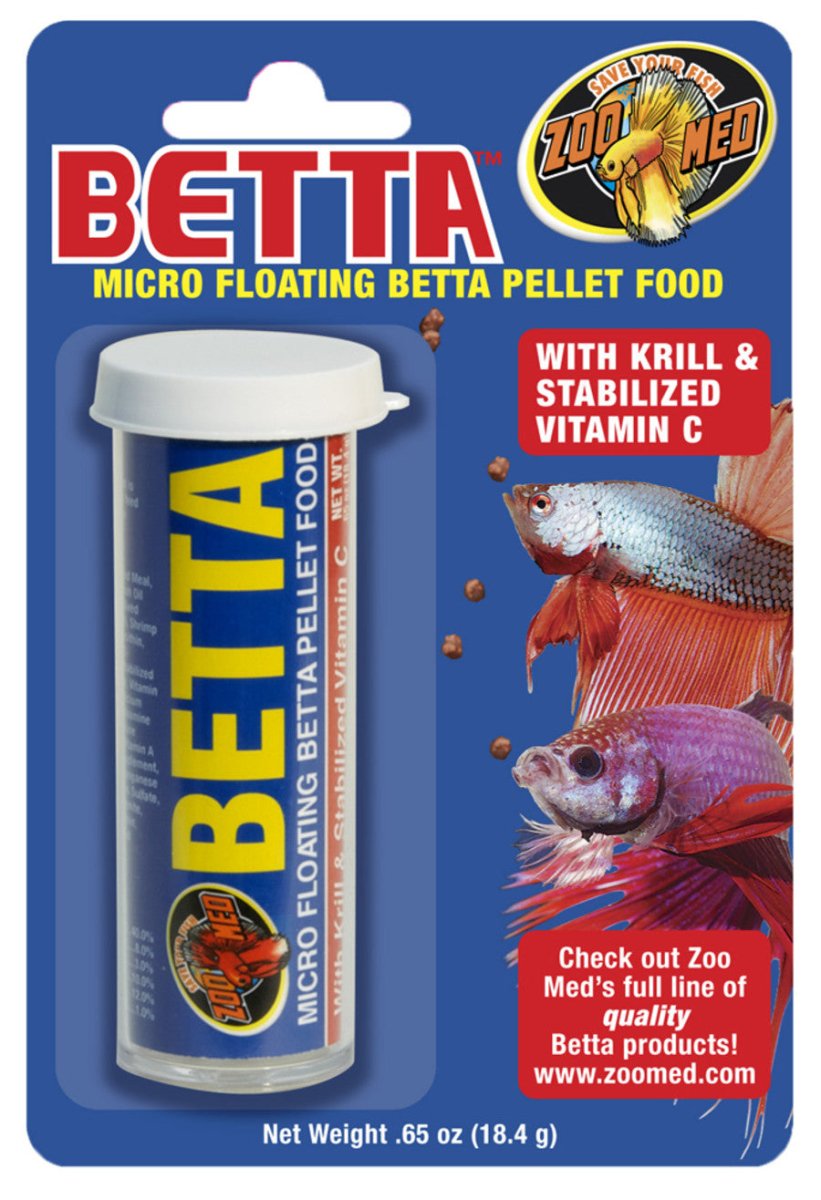 Zoo Med Micro Floating Betta Pellet Canister Fish Food 1ea/0.65 oz - Pets Perfect