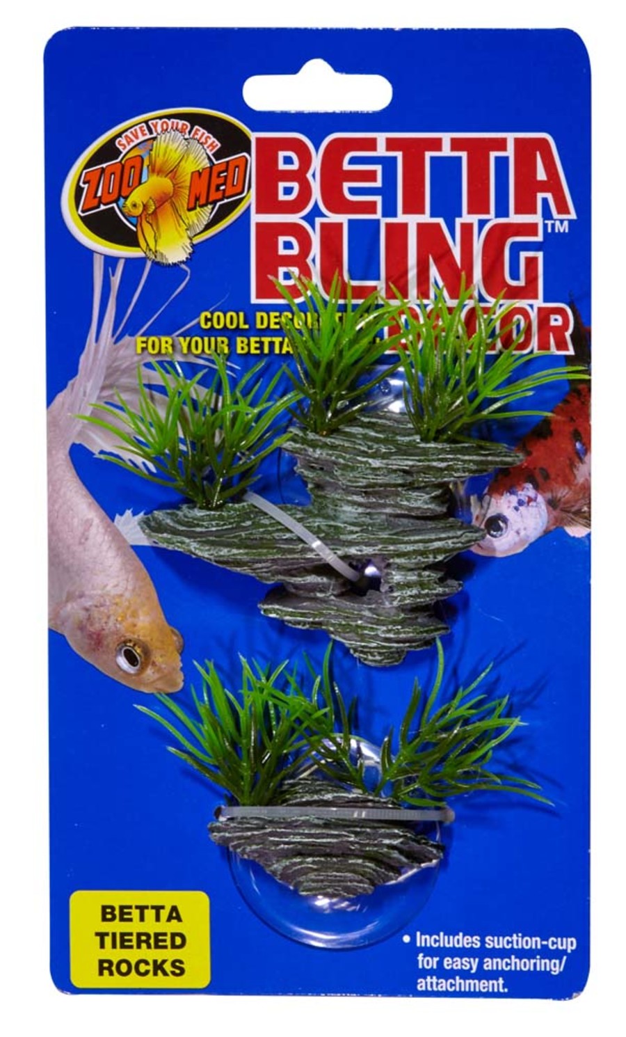 Zoo Med Betta Bling Tiered Rocks, Green, Grey