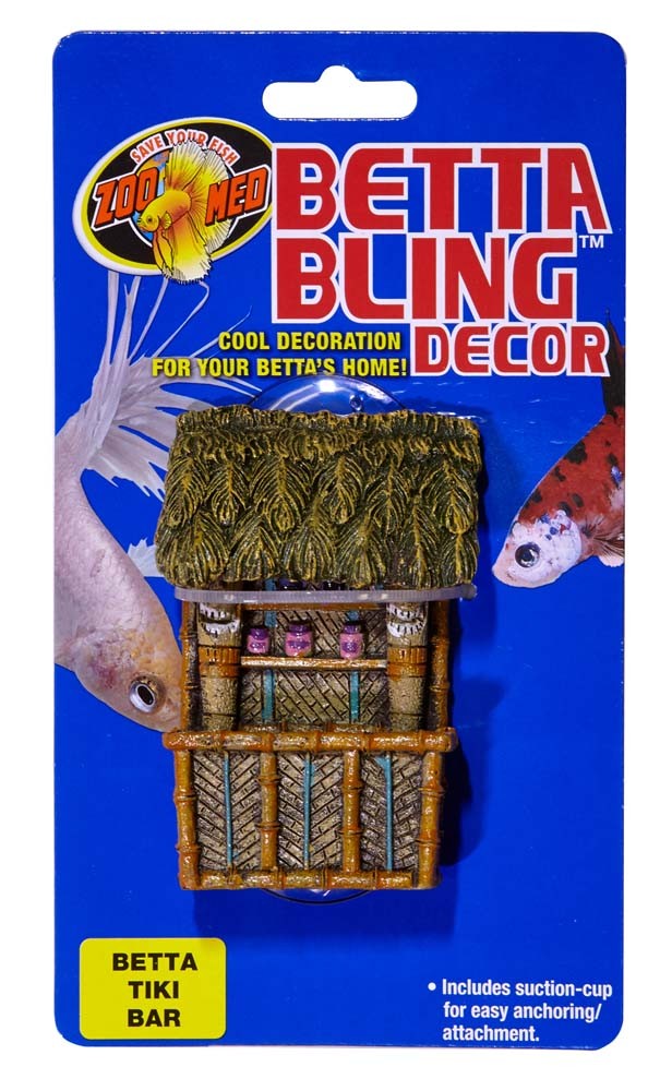 Zoo Med Bling Tiki Bar Aquarium Ornament, Brown, Green