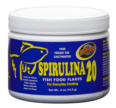 Zoo Med Spirulina 20 Flakes Fish Food, 0.5 oz