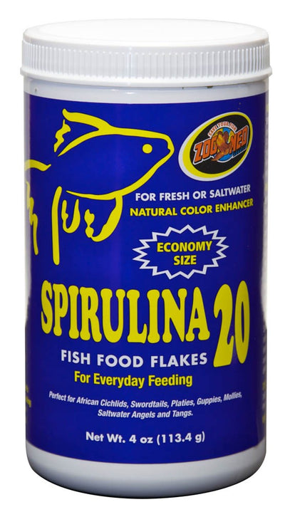 Zoo Med Spirulina 20 Flake Fish Food 4oz