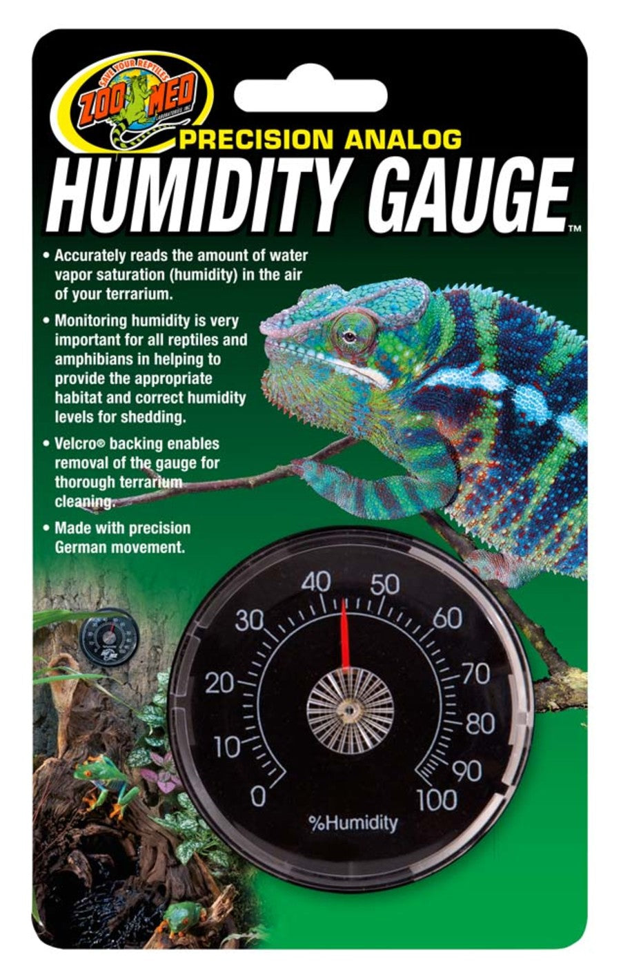 Zoo Med Precision Analog Humidity Gauge for Reptile Terrariums