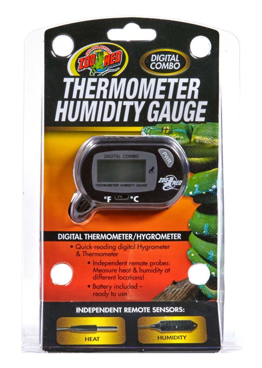 Zoo Med Digital Combo Thermometer and Humidity Gauge - Black