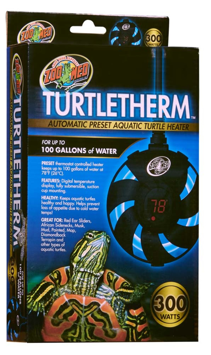 Zoo Med TurtleTherm 300W Automatic Preset Aquatic Turtle Heater