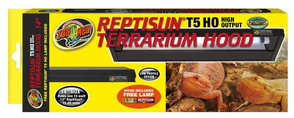 Zoo Med ReptiSun T5 HO Terrarium Hood with 5.0 Bulb, 14 in