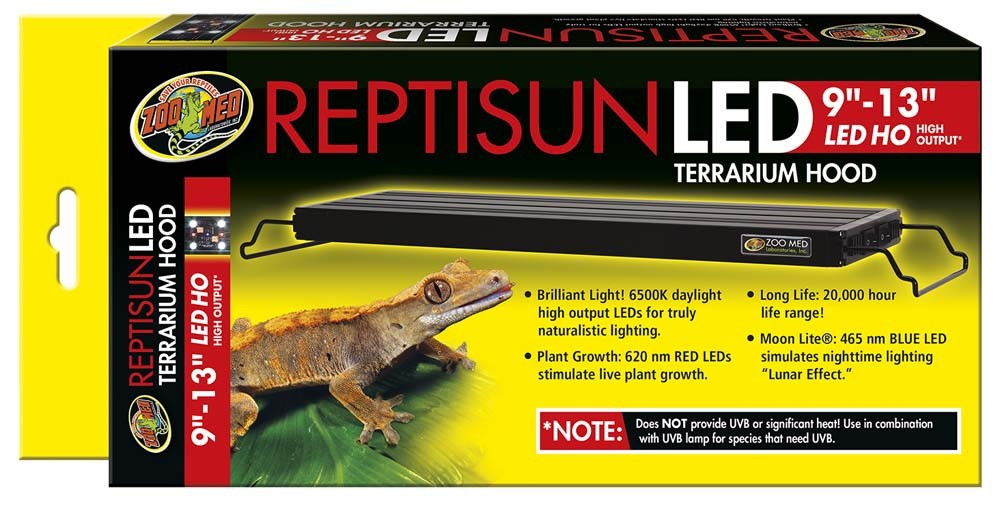 Zoo Med ReptiSun LED Terrarium Hood Black, 9-13 in