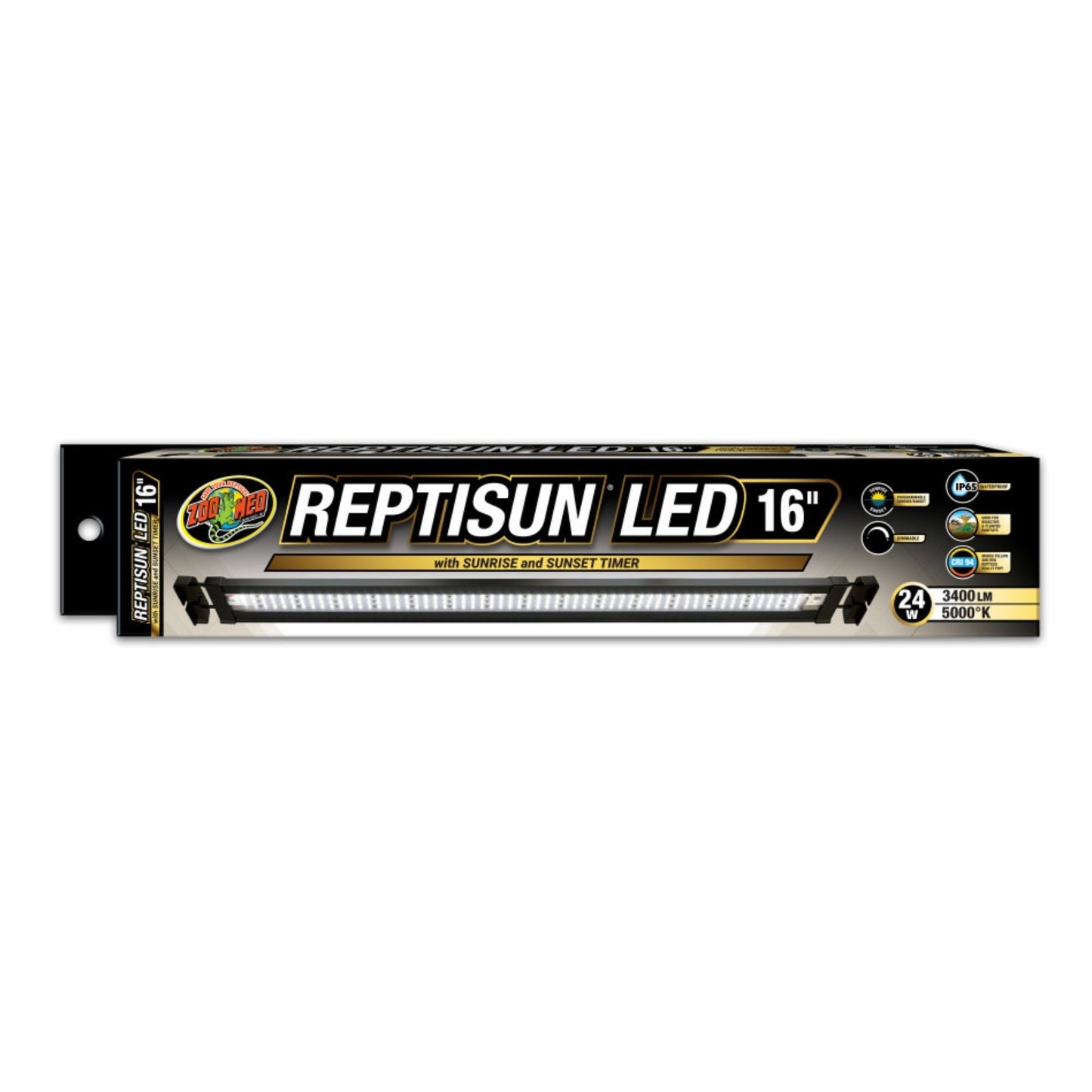 Zoo Med ReptiSun LED Terrarium Hood with Sunrise/Sunset Timer, 16 in, 24W
