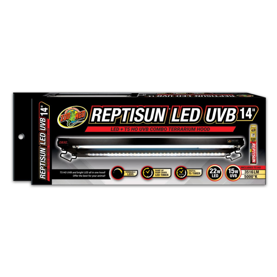 Zoo Med Reptisun LED UVB Combo Terrarium Hood 1ea/14in.