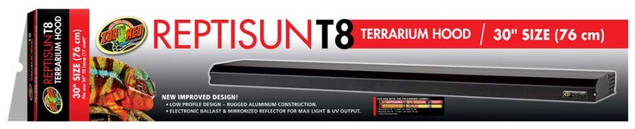 Zoo Med ReptiSun T8 Terrarium Hood Hood Only, Black, 30 in