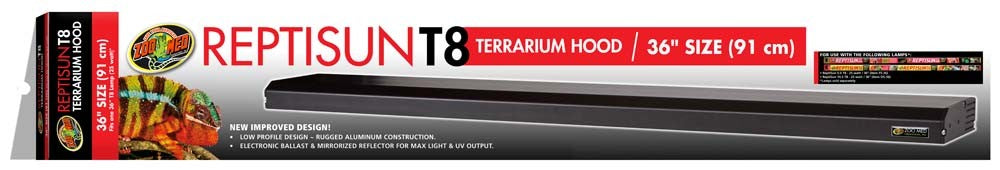 Zoo Med ReptiSun T8 Terrarium Hood - Black, 36 in