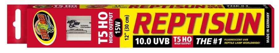 Zoo Med ReptiSun 10.0 UVB T5 HO High Output Lamp, White, 12 in