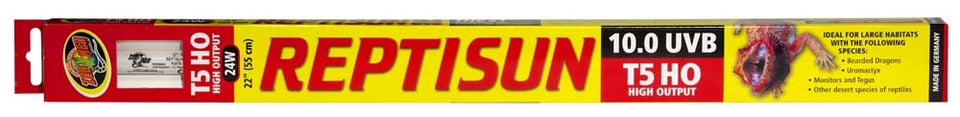 Zoo Med ReptiSun 10.0 UVB T5 HO High Output Lamp, White, 22 in